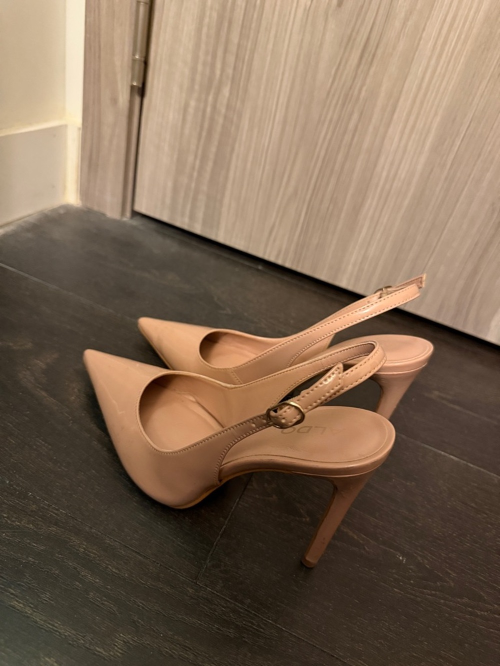 Aldo Blush Nude Slingback Pointed-Toe Stiletto Heels